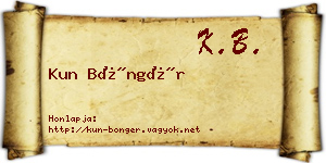 Kun Böngér névjegykártya